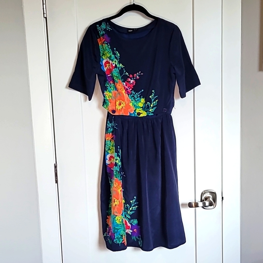 Navy blue floral dress.  ASOS.  Size 6.